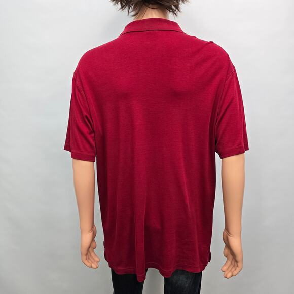 LL Bean Premium Double L Polo Men L TALL Pima Cotton Short-Sleeve w Pocket Red - Picture 8 of 13